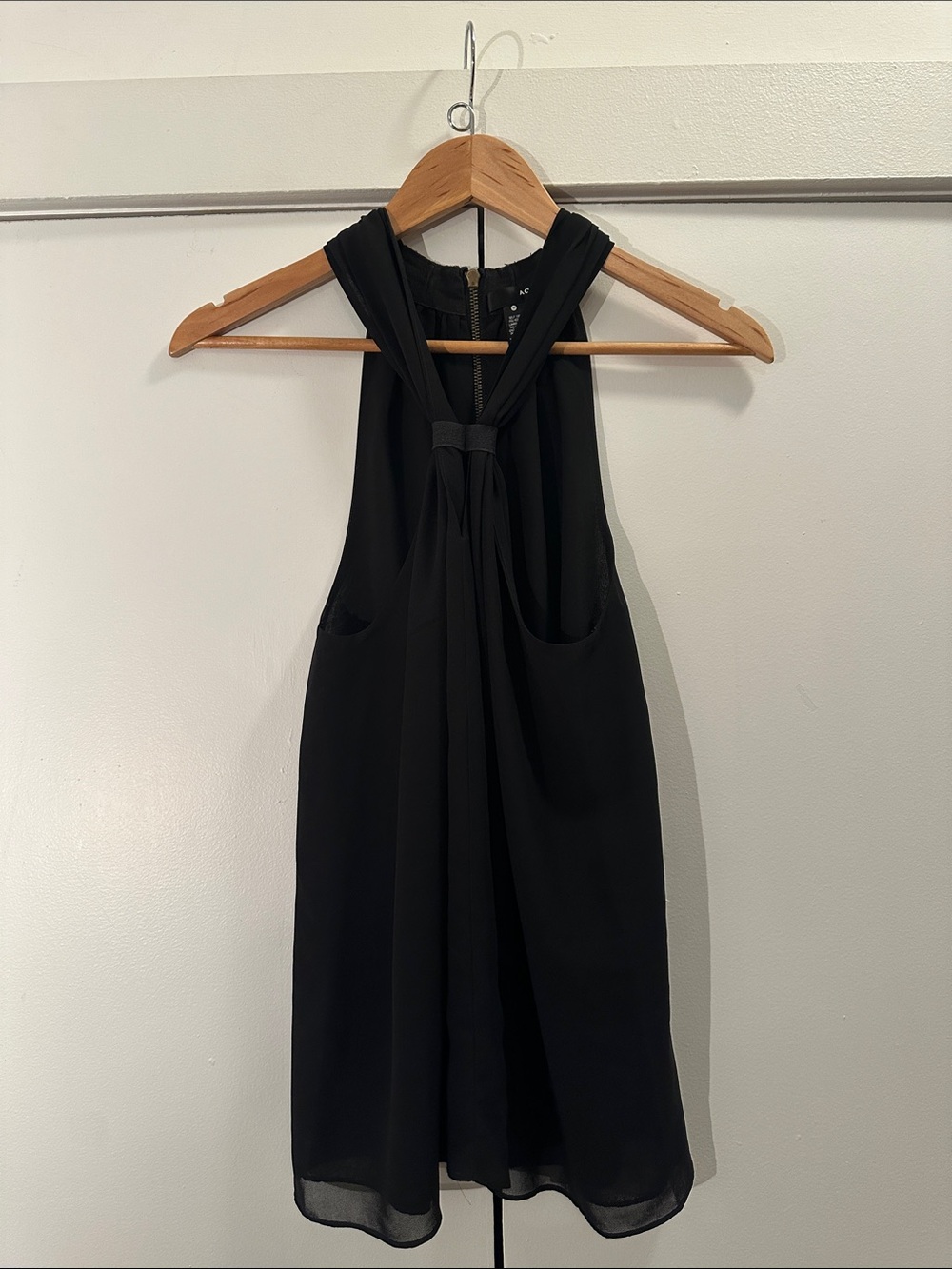 Aqua Women's Black Halter Tie Neck Dress